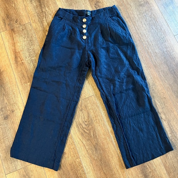 LOFT Navy Blue Women's Linen Pantsuit - Picture 1 of 4